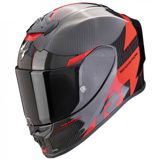 Scorpion R1 EVO Carbon Rally Black Red Helmet Full Face Helmets - SKU 750110434241XS