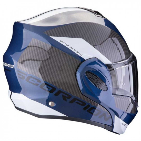 Scorpion Exo-Tech Team Blue Black White Helmet Flip Front Motorcycle Helmets - SKU 7501184571701XS