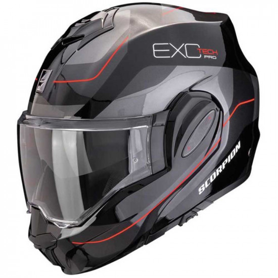 Scorpion Exo-Tech Pro Commuta Black Silver Red Helmet