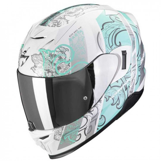 Scorpion Exo 520 EVO Fasta White Blue Helmet Full Face Helmets - SKU 7501723612701XS