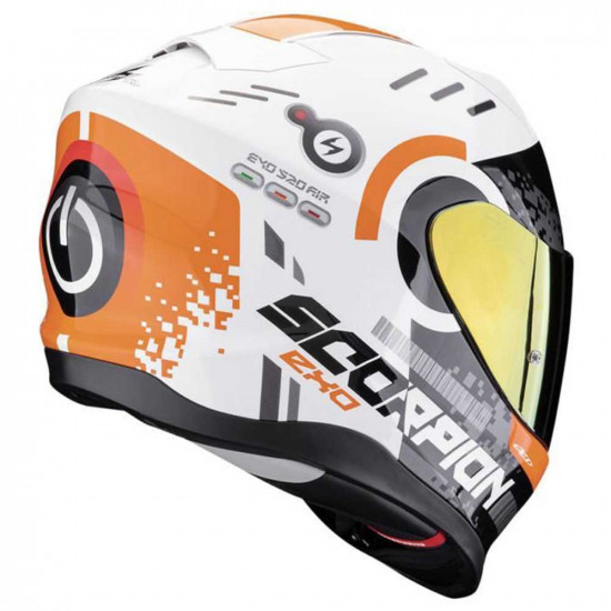 Scorpion Exo 520 EVO Titan White Orange Helmet Full Face Helmets - SKU 7501724483311XS