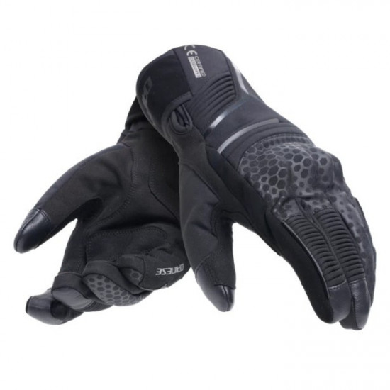 Dainese Tempest 2 D-Dry Short Gloves 001 Black Mens Motorcycle Gloves - SKU 915/181000600101