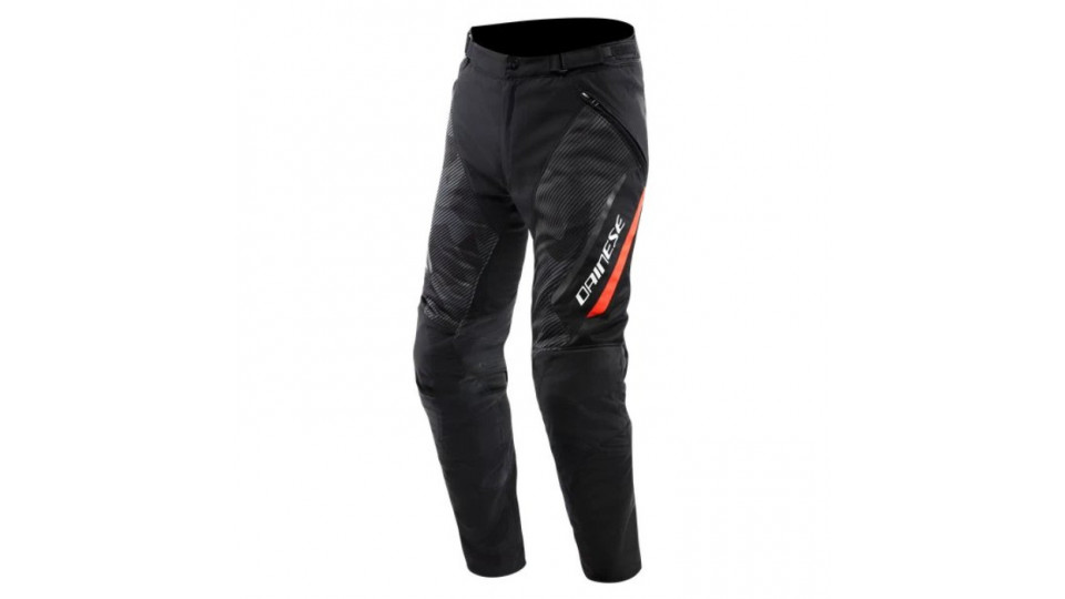 Dainese Drake 2 Superair Tex Pants P80 Black Fluo Red