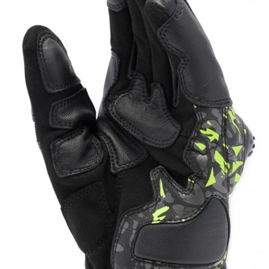 Dainese Mig 3 Uni Leather Gloves P18 Black Anthracite Yellow Mens Motorcycle Gloves - SKU 915/1815934P1801