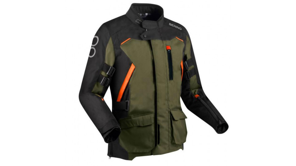 Bering Zephyr Black Khaki Orange Laminated Waterproof Jacket 