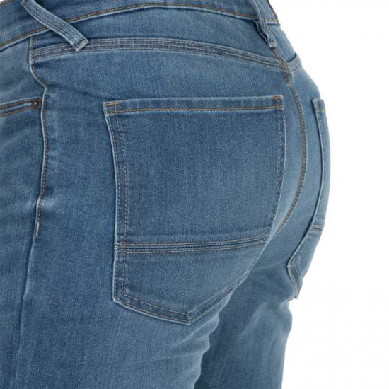 Oxford Original Approved AA Jean Slim Mens Mid Blue Short Motorcycle Jeans - SKU DM2291043030