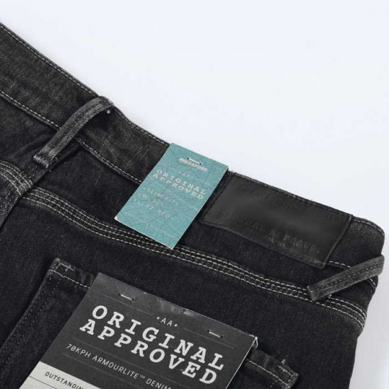 Oxford AA Jean Slim Ladies Regular Black Motorcycle Jeans - SKU DW199201R12