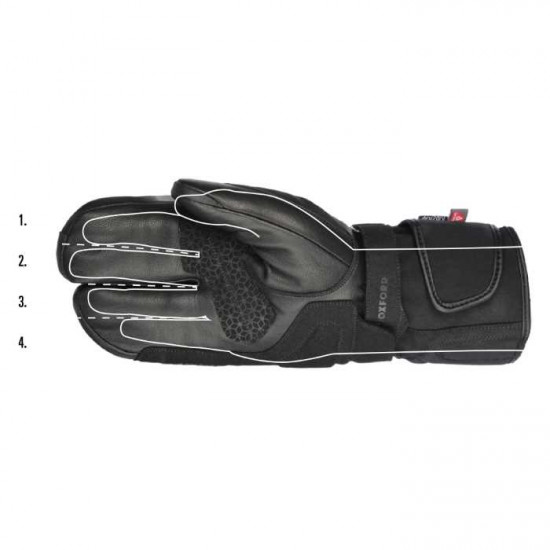 Oxford Polar 1.0 Mens Glove Black Fluo Mens Motorcycle Gloves - SKU GM2162012XL