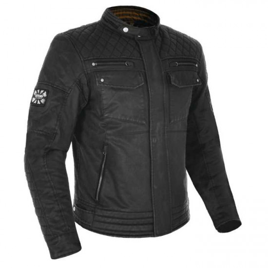 Oxford Hardy Wax Black Jacket Mens Motorcycle Jackets - SKU TM1802XL