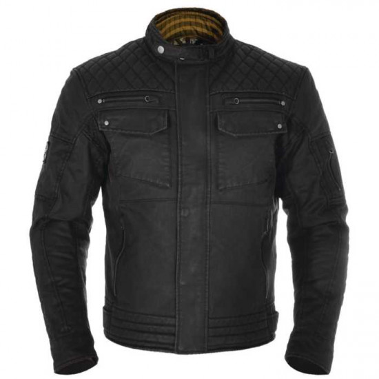 Oxford Hardy Wax Black Jacket Mens Motorcycle Jackets - SKU TM1802XL