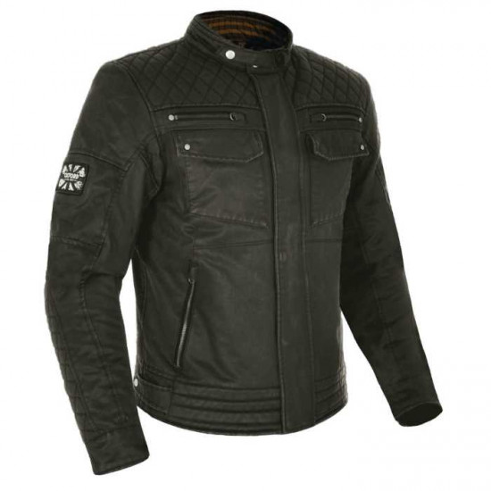 Oxford Hardy Wax Olive Jacket Mens Motorcycle Jackets - SKU TM1812XL