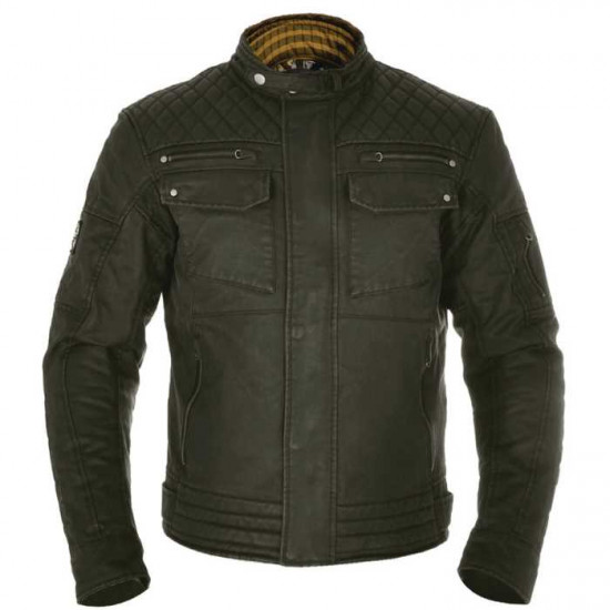 Oxford Hardy Wax Olive Jacket Mens Motorcycle Jackets - SKU TM1812XL