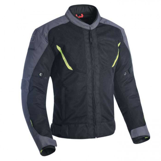 Oxford Delta 1.0 Mens Air Jacket Black Grey Fluo Mens Motorcycle Jackets - SKU TM1932023XL