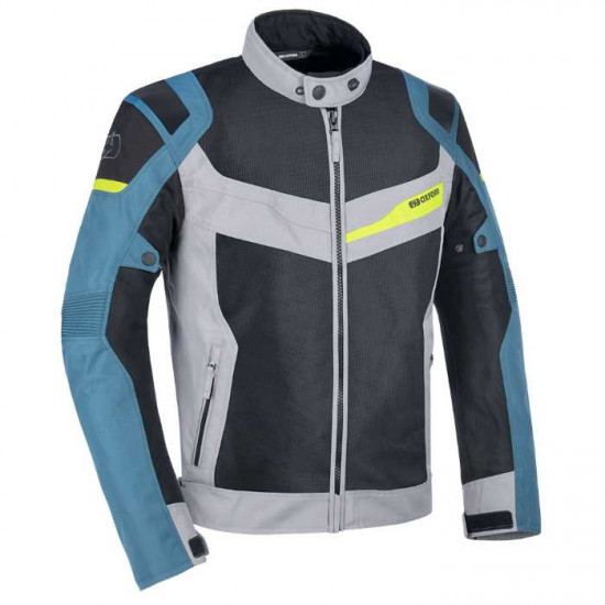 Oxford Dakar D2D Air Mens Jacket Silver Blue Fluo Mens Motorcycle Jackets - SKU TM2112022XL