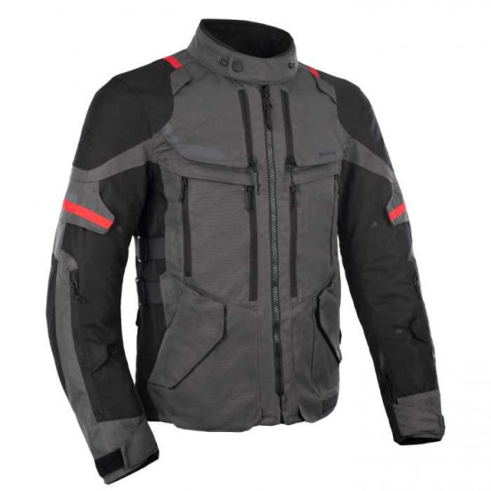 Oxford Rockland Mens Jacket Charcoal Black Red Mens Motorcycle Jackets - SKU TM2214012XL