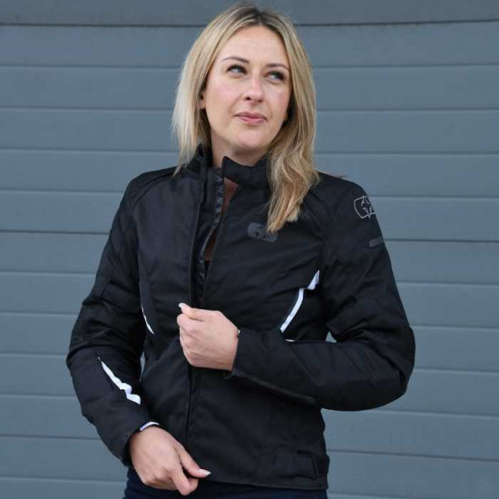 Oxford Iota 1.0 Ladies Jacket Tech Black White Ladies Motorcycle Jackets - SKU TW19310210