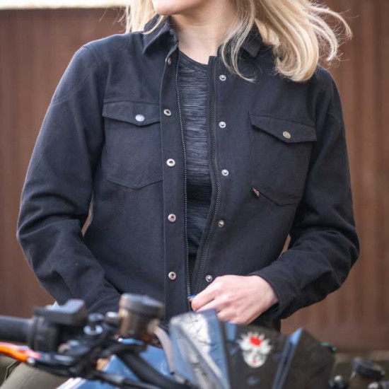 Oxford Kickback 2.0 Ladies Shirt Black Ladies Motorcycle Jackets - SKU TW22410110