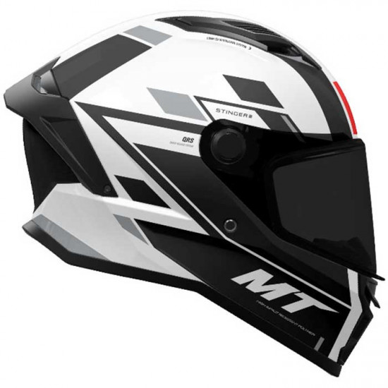 MT Stinger 2 Zivze Gloss Black White Helmet Full Face Helmets - SKU M1334A3402113