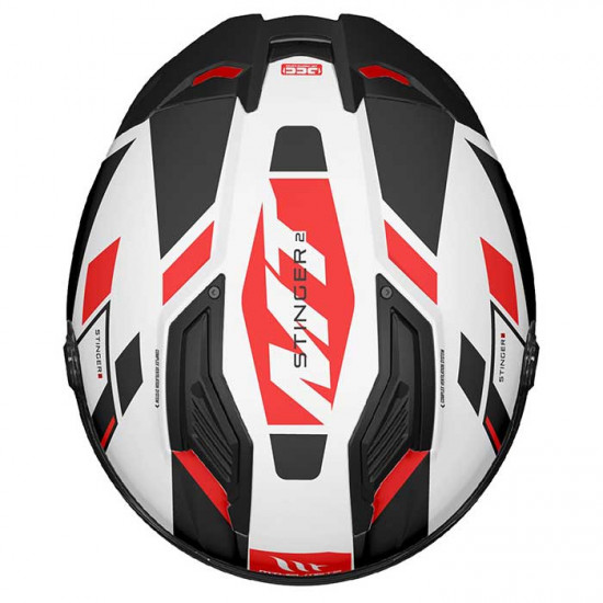 MT Stinger 2 Zivze Gloss Black White Red Helmet Full Face Helmets - SKU M1334A340513