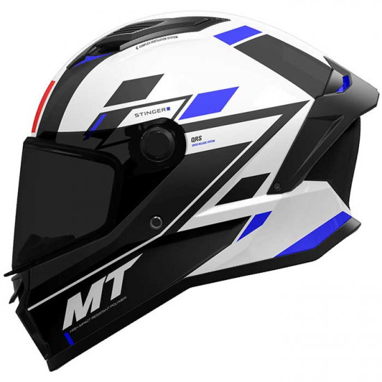 MT Stinger 2 Zivze Gloss Black White Blue Helmet