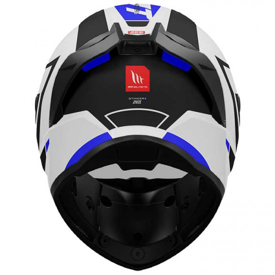 MT Stinger 2 Zivze Gloss Black White Blue Helmet Full Face Helmets - SKU M1334A340713