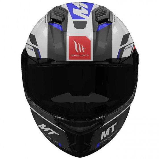 MT Stinger 2 Zivze Gloss Black White Blue Helmet Full Face Helmets - SKU M1334A340713