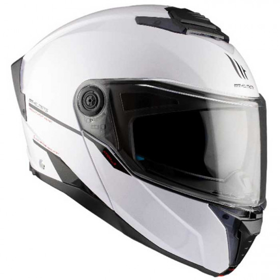 MT Atom 2 Gloss White Helmet Flip Front Motorcycle Helmets - SKU M13350000003