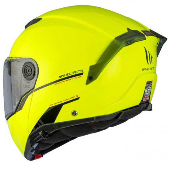 MT Atom 2 Fluo Yellow Helmet Flip Front Motorcycle Helmets - SKU M13350000313