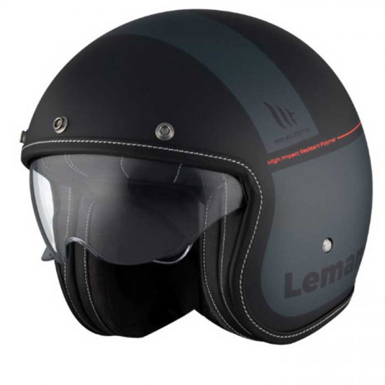 MT Le Mans 2 SV S Quality Matt Black Grey Helmet Open Face Helmets - SKU M13390921233