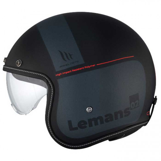 MT Le Mans 2 SV S Quality Matt Black Grey Helmet Open Face Helmets - SKU M13390921233