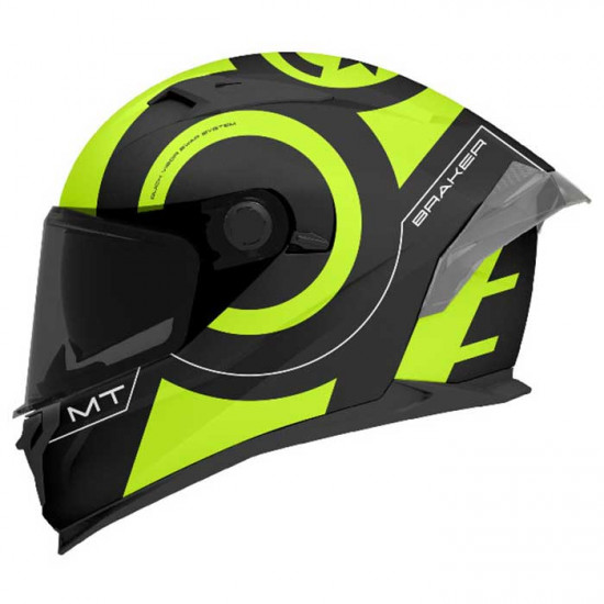 MT Braker SV Inox Matt Black Fluo Yellow Helmet Full Face Helmets - SKU M1346A550333