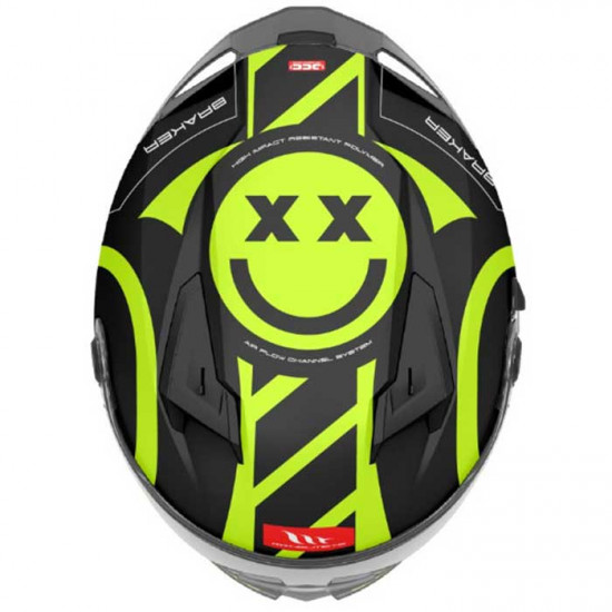 MT Braker SV Inox Matt Black Fluo Yellow Helmet Full Face Helmets - SKU M1346A550333