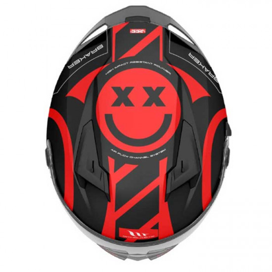 MT Braker SV Inox Matt Black Red Helmet