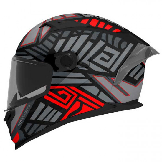 MT Braker SV Zebra Matt Black Red Helmet Full Face Helmets - SKU M1346B171533