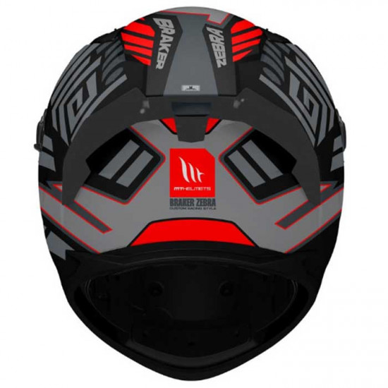 MT Braker SV Zebra Matt Black Red Helmet