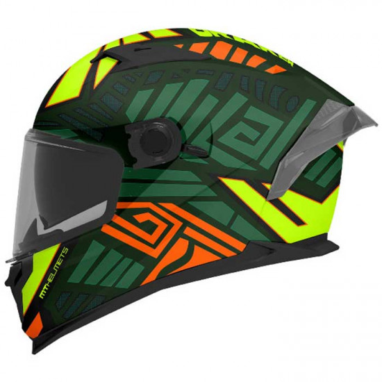 MT Braker SV Zebra Matt Black Green Helmet Full Face Helmets - SKU M1346B172633