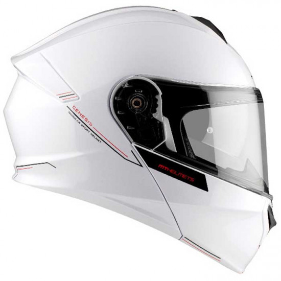 MT Genesis SV Solid Gloss Pearl White Helmet Flip Front Motorcycle Helmets - SKU M13470000013