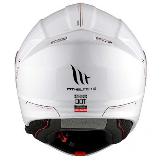 MT Genesis SV Solid Gloss Pearl White Helmet Flip Front Motorcycle Helmets - SKU M13470000013