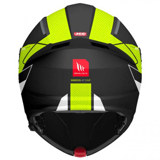 MT Genesis SV Cave Matt Black Fluo Yellow Helmet Flip Front Motorcycle Helmets - SKU M1347A610333