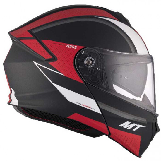 MT Genesis SV Cave Matt Black Red Helmet Flip Front Motorcycle Helmets - SKU M1347A610533