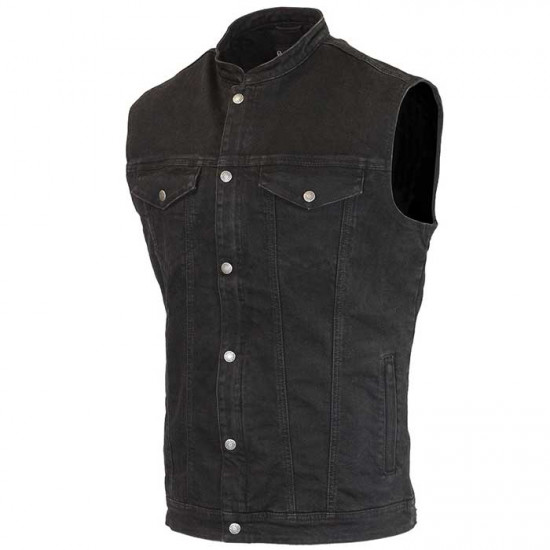 Merlin Club D3O Black Classic Denim Vest Mens Motorcycle Jackets - SKU MCP058/BLK/2XL