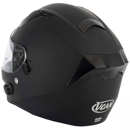 Vcan H128 Matt Black Blinc Built In Bluetooth Helmet Full Face Helmets - SKU RLMWHOB001