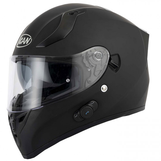 Vcan H128 Matt Black Blinc Built In Bluetooth Helmet Full Face Helmets - SKU RLMWHOB001