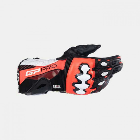 Alpinestars GP Pro V4 Gloves Black Red Fluo White Mens Motorcycle Gloves - SKU 35567241321XXL