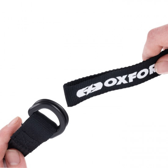 Oxford Atlas D-Ring 26mm x 1.2m Black Straps(Pair) Motorcycle Luggage - SKU OX324