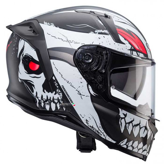 Caberg Avalon X Punk Matt Grey/White/Red Full Face Helmets - SKU 0823563