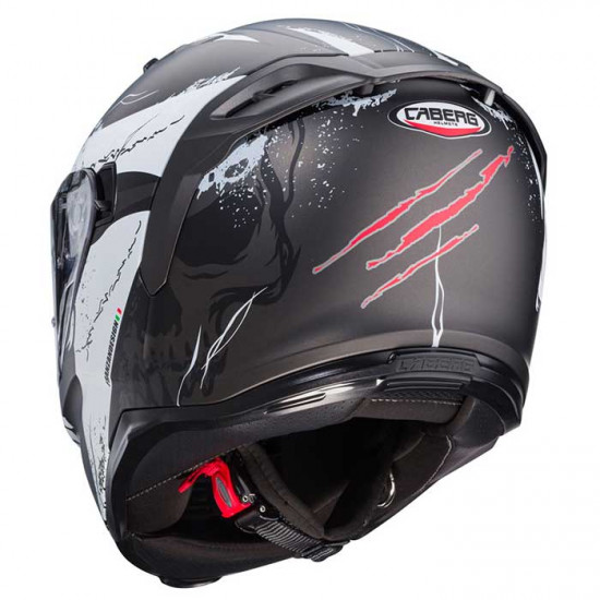 Caberg Avalon X Punk Matt Grey/White/Red Full Face Helmets - SKU 0823563