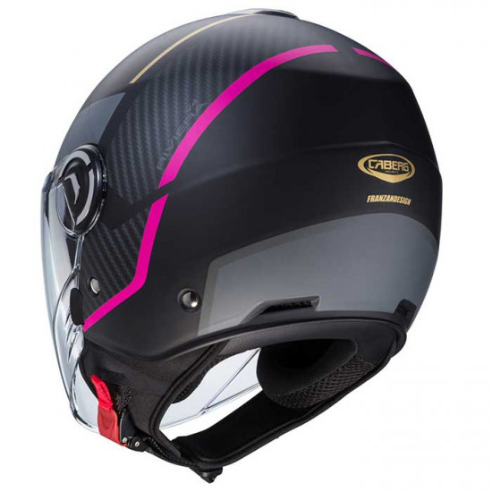 Caberg Riviera V4X Geo Matt Black/Fuchsia/Anthracite Open Face Helmets - SKU 0824751