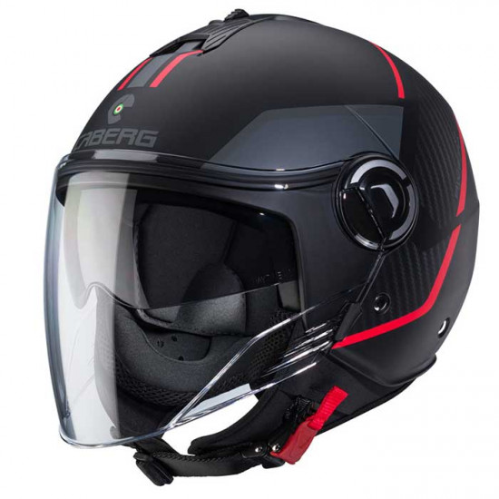 Caberg Riviera V4X Geo Matt Black/Red/Anthracite Open Face Helmets - SKU 0824850