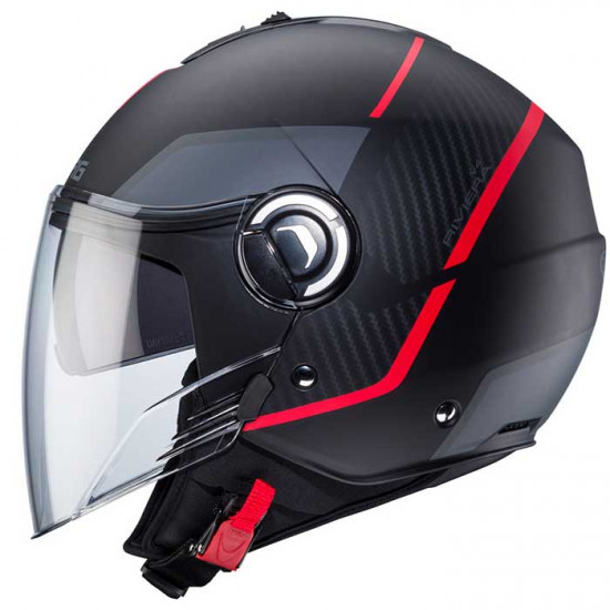 Caberg Riviera V4X Geo Matt Black/Red/Anthracite Open Face Helmets - SKU 0824850